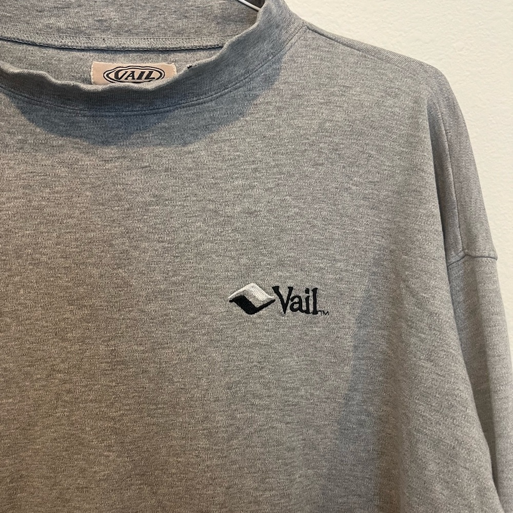 Vintage Vail Colorado Adult Thick Long Sleeve XL Gray Ski Resort Mountain Logo - Picture 4 of 5